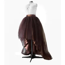 Falda Saias коричневый Цвет Высокий Низкий Длинные фатиновые юбки женские молнии индивидуальный заказ Женская юбка-пачка для взрослых новая юбка в стиле бохо