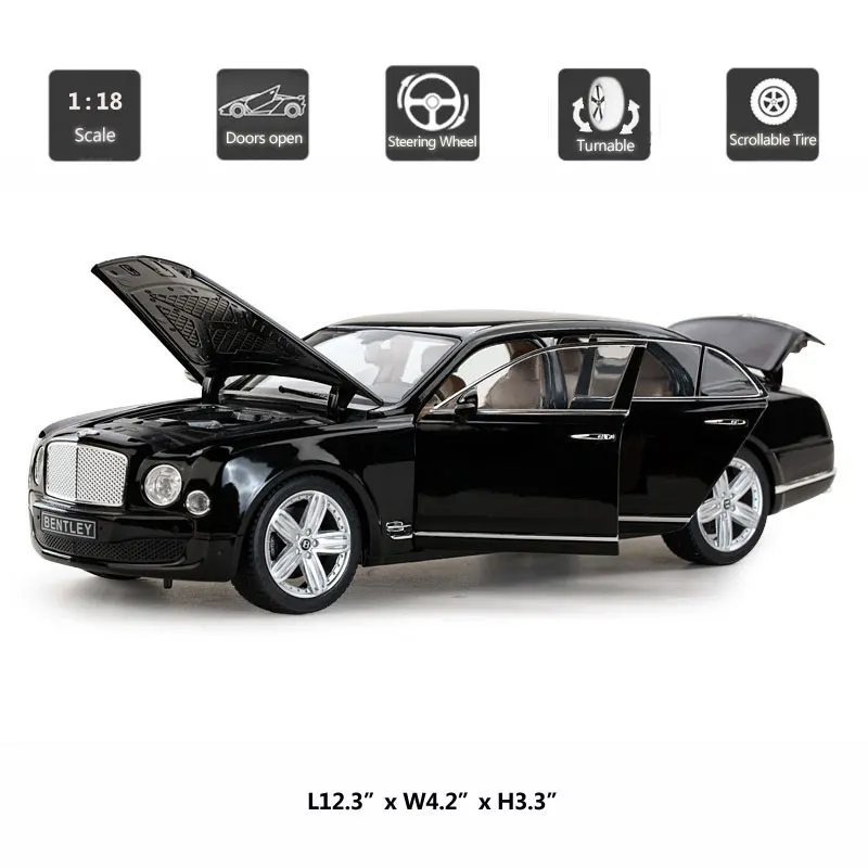 Моделирование 1:18 Bentley Mulsanne Limousine литая модель автомобиля коллекция игрушек модель автомобиля украшение подарок для детей