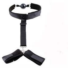 Handcuffs Mouth Plug Stuffed Head Sex Bondage Restraints For Couples Adult Game Erotic Products Rope For Women Men