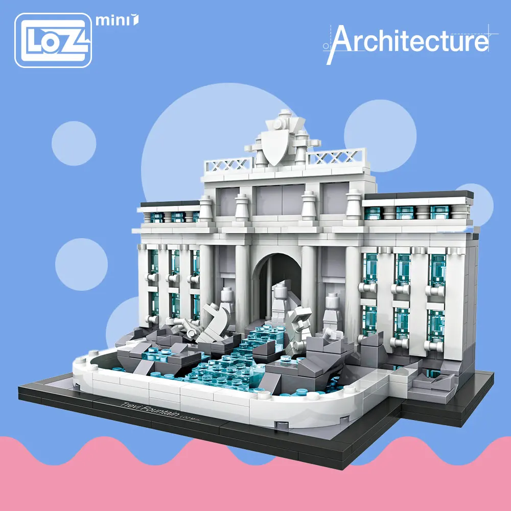 

LOZ Mini Blocks Trevi Fountain Educational Model Kit Toys For Children Building Blocks Architecture Kids Assembly Toys DIY 1015