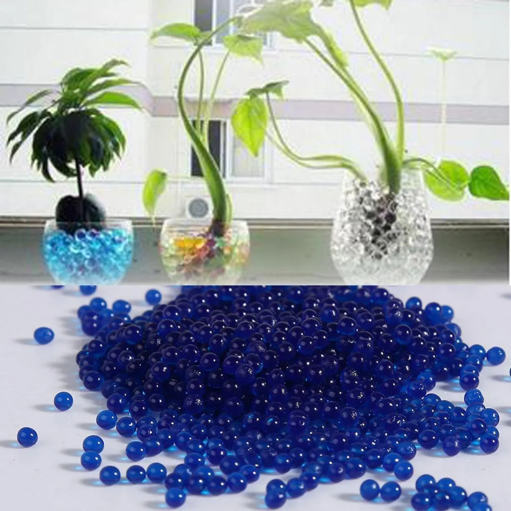1000pcs Water Plant Flower Jelly Crystal Mud Water Pearls Gel Beads Ball Blue