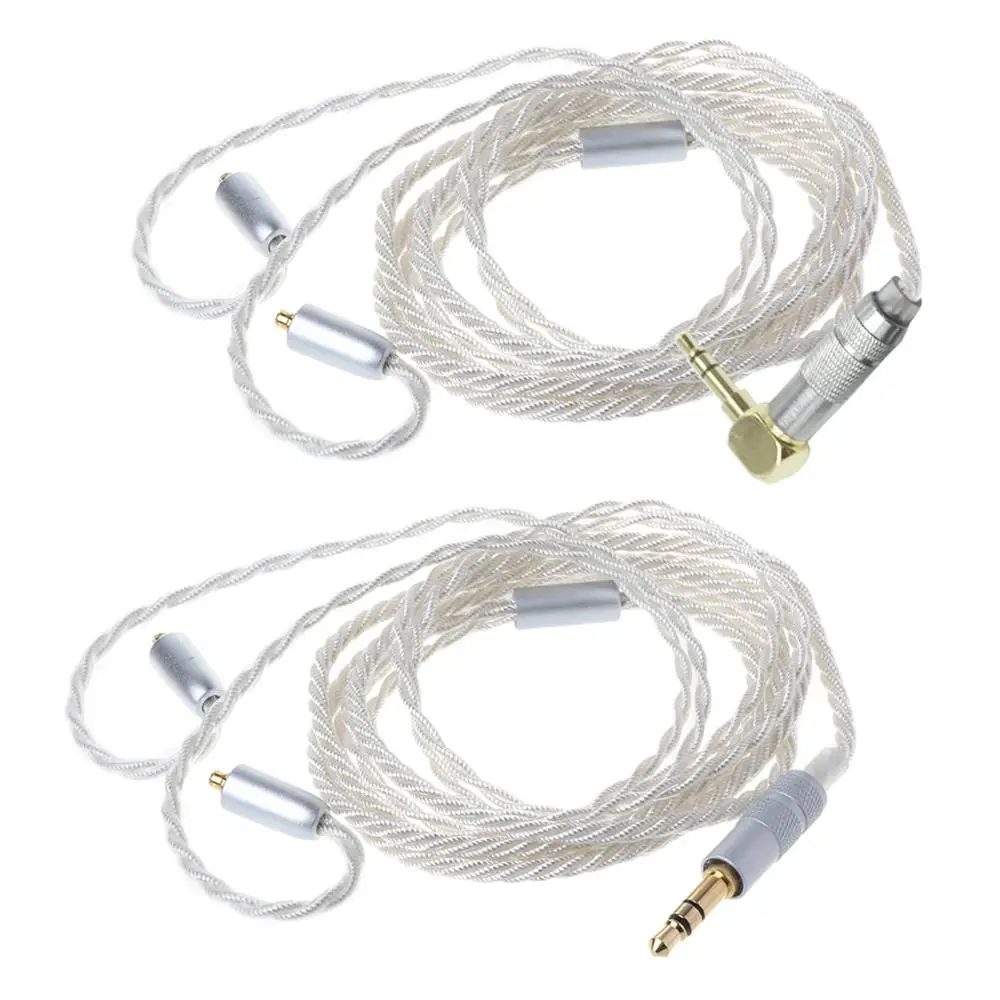 4 Twist Shares Single Crystal Plated Silver Earphone Cable Wire Cord Replacement for MMCX Jack Shure SE846 SE535 SE425 SE315