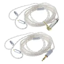 4 Twist Shares Single Crystal Plated Silver Earphone Cable Wire Cord Replacement for MMCX Jack Shure SE846 SE535 SE425 SE315