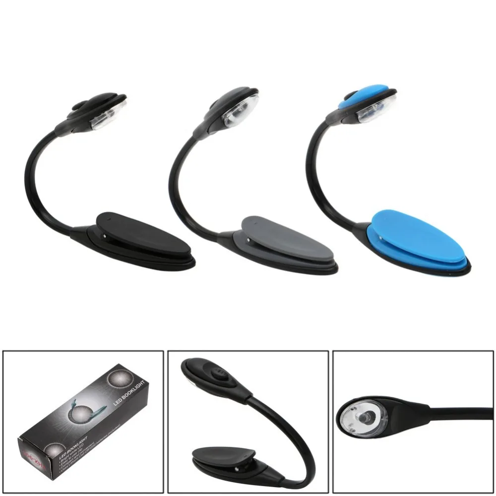 

Portable Striking Mini White LED Light Clip Booklight Travel Book Reading Lamp