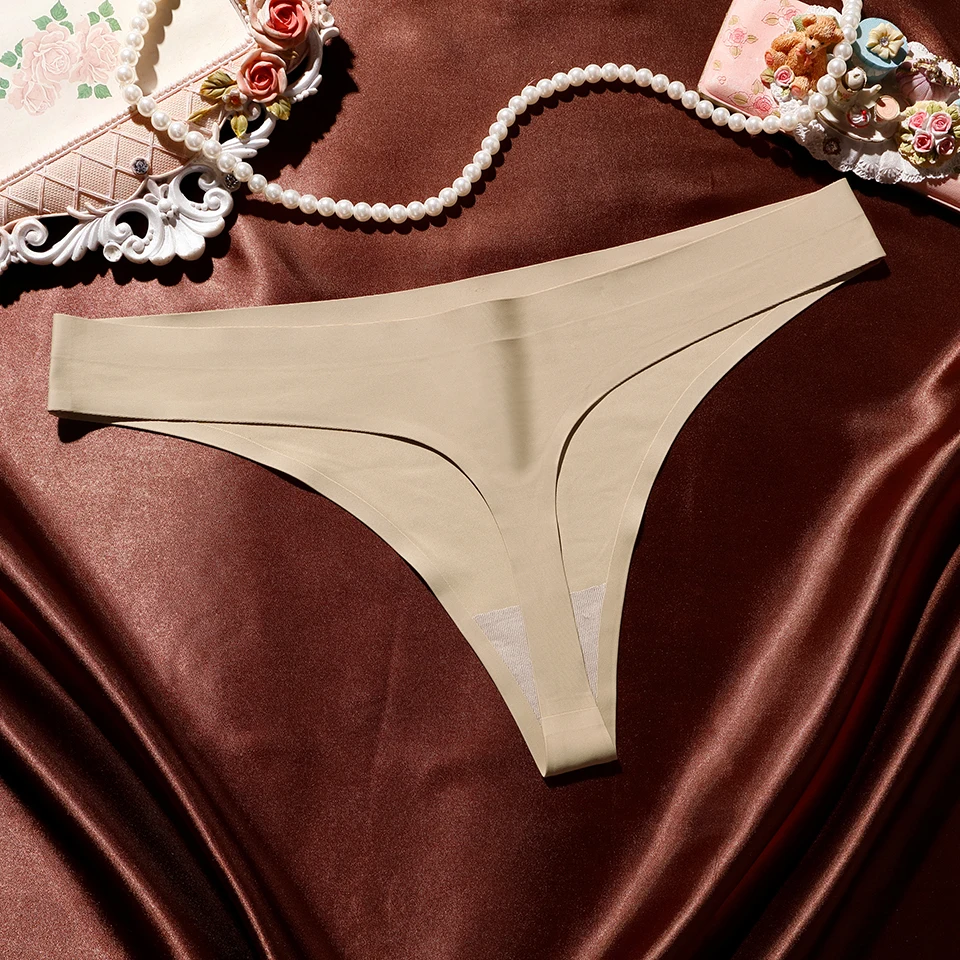 Women thong g Strings Sexy Femme Seamless Panties Underwear low-Rise Stretch Thong Woman Solid Plus Size Tangas Intimates Hot