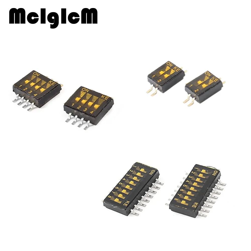 H013 15 5pcs lot Slide Type SMT SMD Dip Switch 1 27 mm Pitch 2 Row