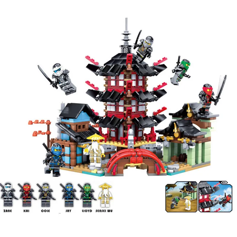 

Ninja Temple 737+pcs DIY Building Block Sets Educational Toys for Children Compatible Legoing Ninjagoes figure