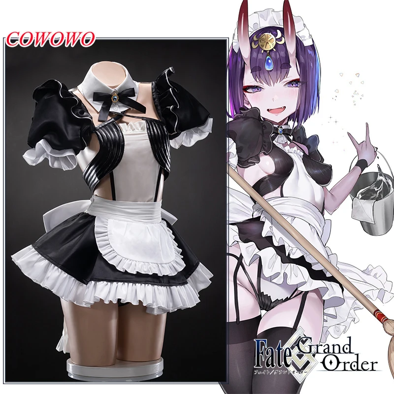 Аниме! Fate/Grand Order FGO Shuten douji платье горничной Милая Сексуальная униформа Косплей