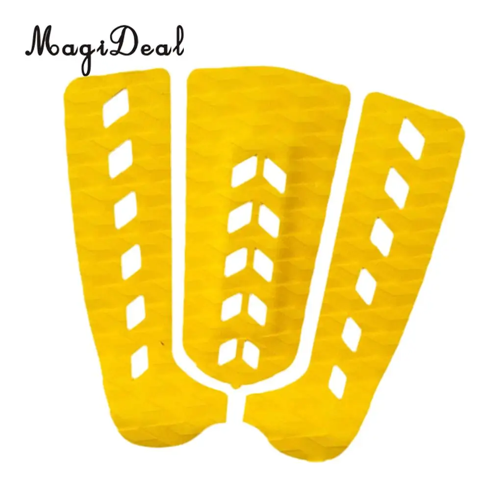 MagiDeal 3Pcs Surfboard Surf SUP Paddleboard Traction Pad Tail Pad Deck Grips Yellow/Green/Red/Blue
