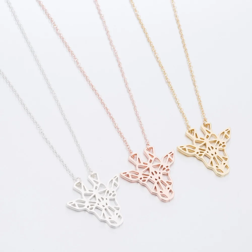 2-Daisies-Cute-Origami-Sheep-Necklace-Animal-Geometric-Necklaces-Pendants-Choker-Chocker-Collares