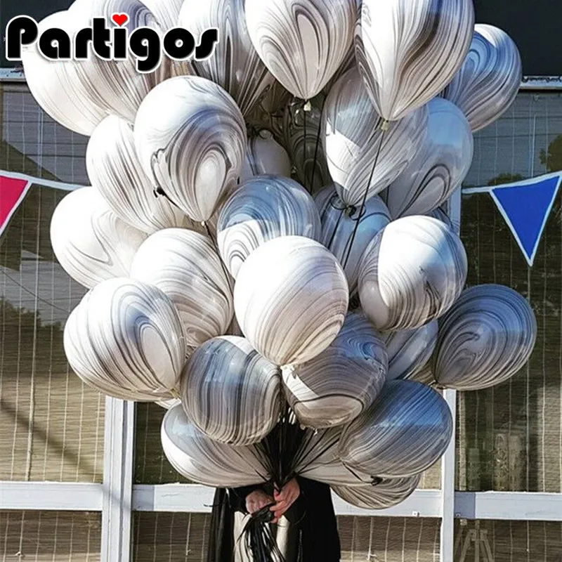 

10pcs 10inch Colorful Wedding Valetine's Day Agate Marble Balloons Decoration Baby Shower Birthday Party Agate Decor Supplies