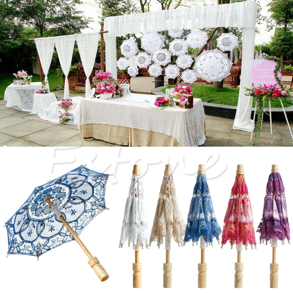S home New Arrival Embroidered Lace Parasol Umbrella For Bridal Wedding ...