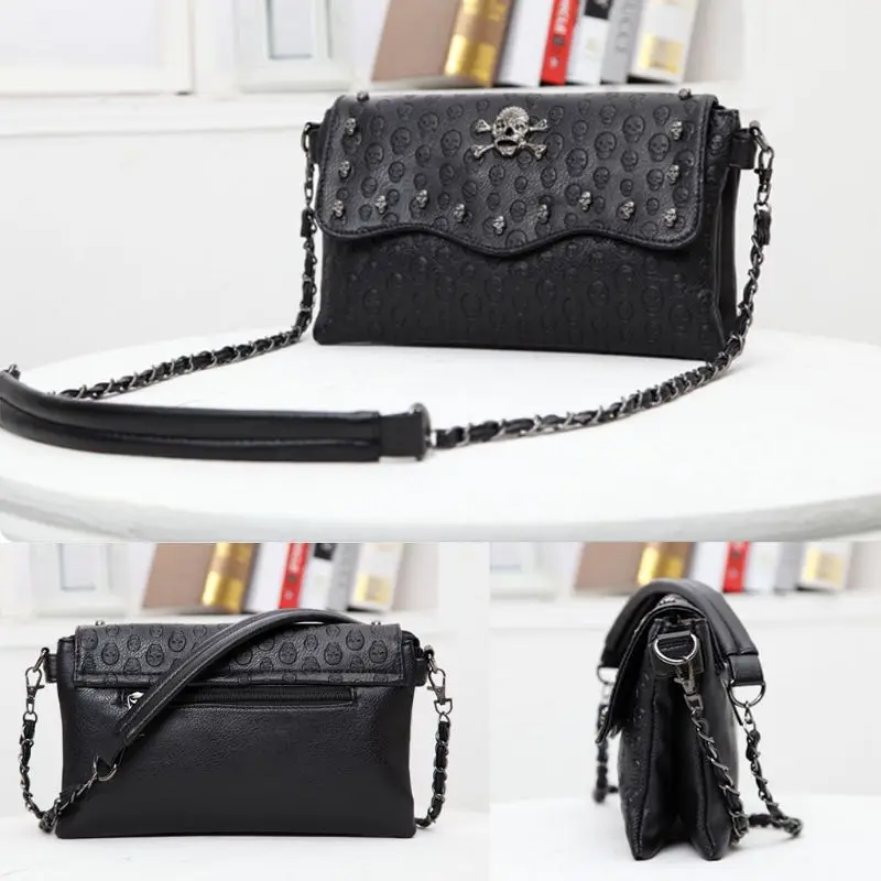 أزياء المرأة بو الجلود الجمجمة حقيبة يد رسول الكتف مخلب Crossbody حقيبة حقيبة يد فاخرة حقائب النساء مصمم