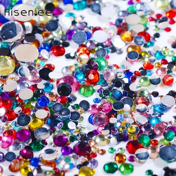 

5000Pcs/Lot Shining Round Nail Art Charm Resin Rhinestone 3d Nail Art Deco Design Manicure Tools