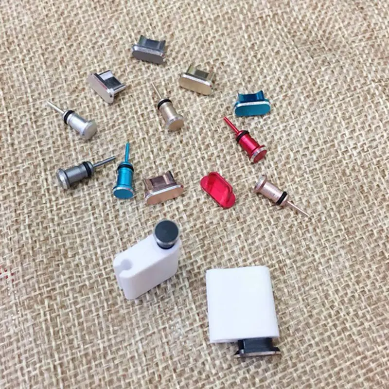 Металлический порт зарядки Micro USB+ порт наушников Пылезащитная заглушка Android мобильный телефон 3,5 мм заглушка для порта гарнитуры извлечение карты Pin