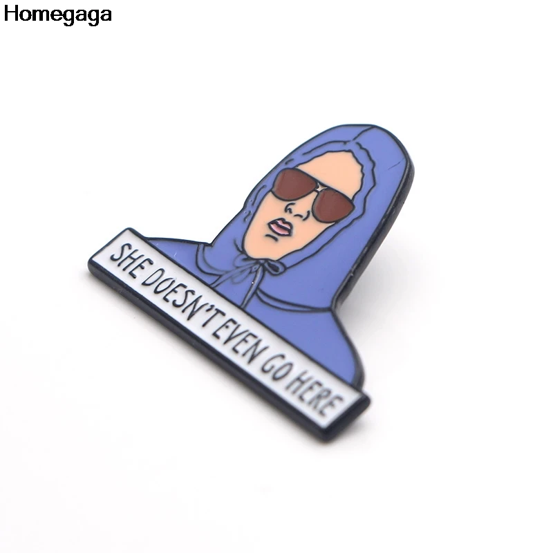 Homegaga она даже не идет здесь Цинковый галстук забавные булавки рюкзак одежда