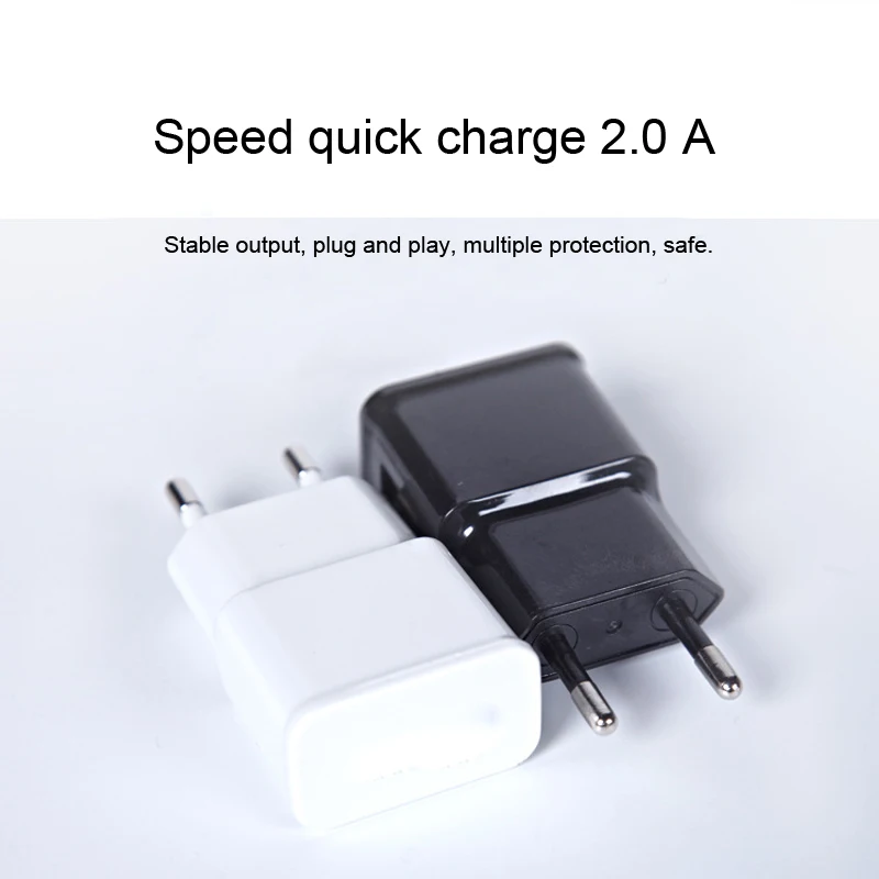EU Mobile Phone Adapter USB Charger AC DC High Power 2A Fast Charge