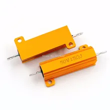 RX24 50 Вт 15R 15RJ Металлический Алюминиевый Чехол Высокая мощность резистор золотой металлический корпус чехол сопротивление радиатора резистор 15 Ом 50 Вт