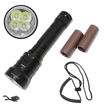 

Tactical flashlight Scuba diving flashlight DX4S Underwater hunting torch waterproof dive light 4x XM-L2 26650 LED torch