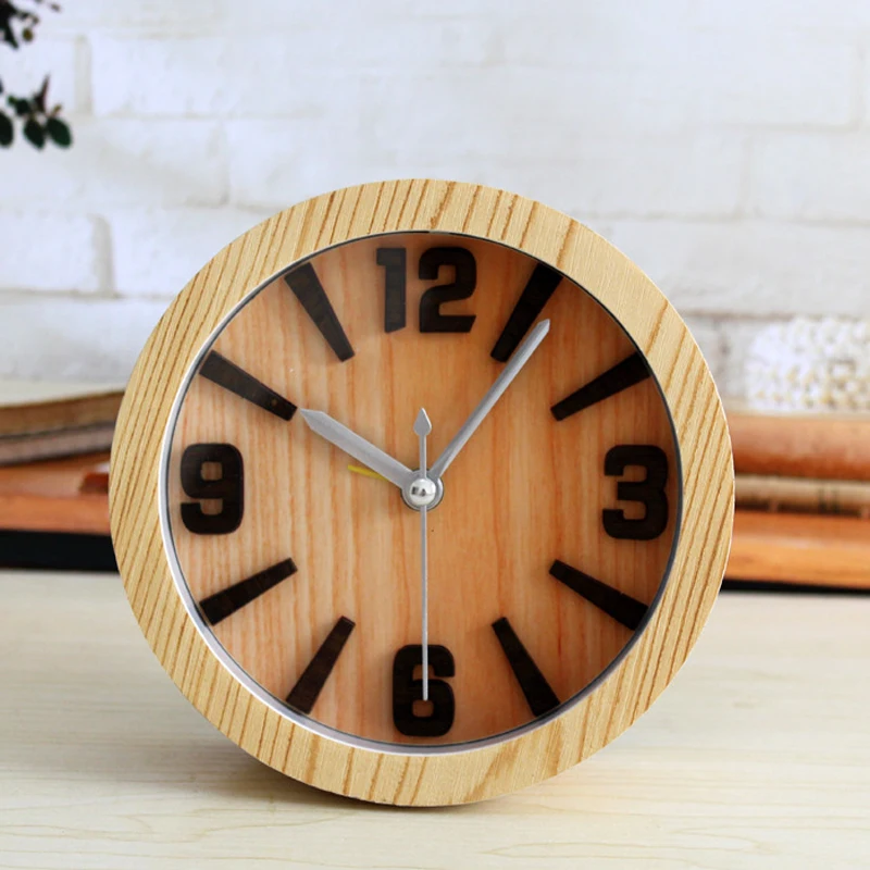 OUYUN Natural Retro Fragrance Wood Alarm Clock Fashion Originality