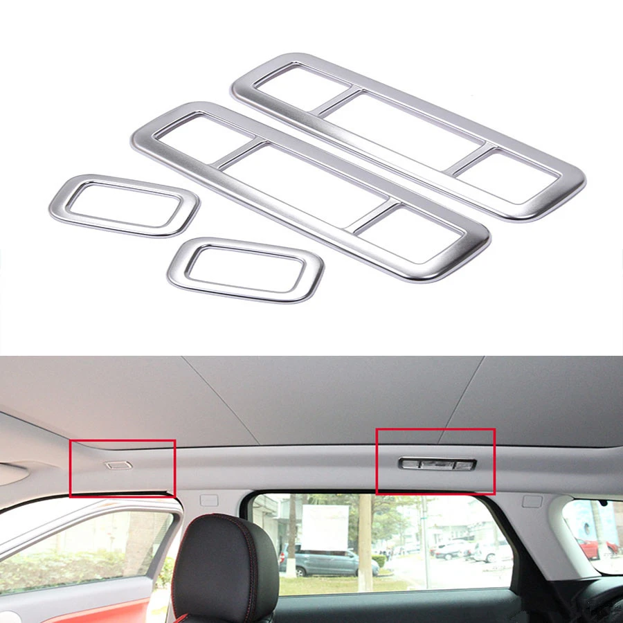 Car Front Reading Lamp Frame Cover Stainless Steel Trim For Audi Q5 2012-2017