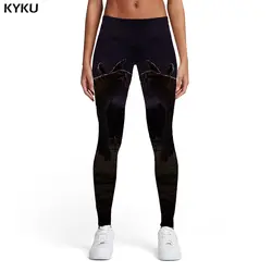 KYKU леггинсы в стиле Хэллоуин женский, черный женские брюки с животными птица упругой вечерние 3d принт Для женщин s легинсы, штаны для фитнеса