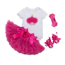 Комплект одежды для крещения, боди с балетной пачкой для новорожденных девочек, юбка+ повязка на голову, обувь, Vestidos Infantil Menina, комплекты для дня рождения для маленьких девочек