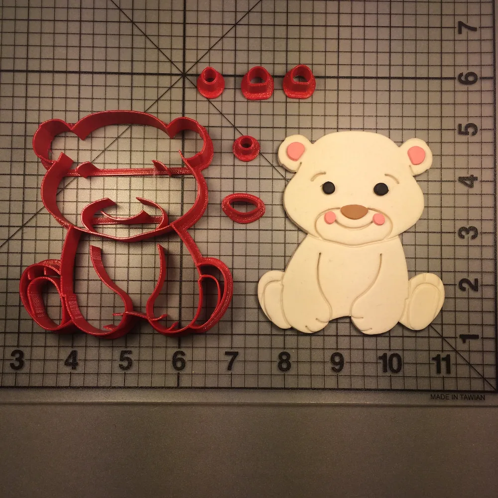 

Lovely Polar Bear Cookie Cutter Set For Fondant Cupcake Top Made 3D Printed Cake Decorating Tools For Baking Moulds