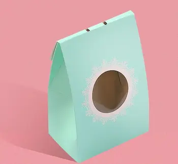 

15*10*6cm green kraft paper box with window food cake snack paper box gift stand box.Size 100piece\lot Free shipping