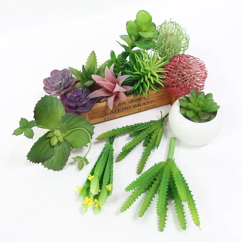 Flone High Quality Artificial Multi-layer Succulent Plant Mini Simulation Succulent Plant Green Plants Flowers Home Room Decor  (1)
