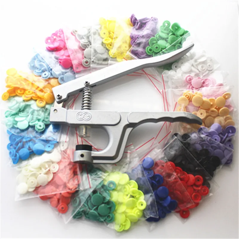 

25 colors Mixed color 1000 units sold T5 snap button 1.2cm button bag rain button garment accessories+a set of kam pliers