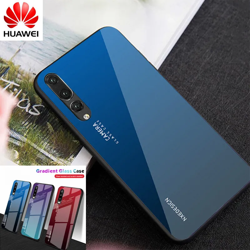Чехол из закаленного стекла для телефона Huawei honor gradient P30/P30pro case/p30 lite p20/P20 Pro/P20 Mate20