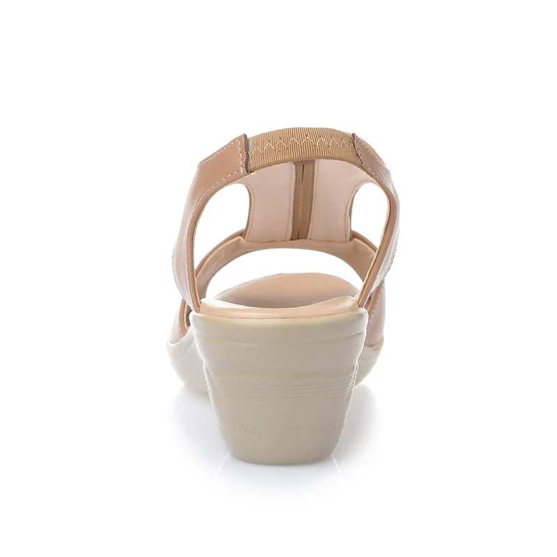 Women Wedge Sandals Mother Chunky Sandals Comfortable Ladies Sandals Shoes Zipper Genuine Leather Shoes Beach Summer Sandals Women Wedge Sandals Mother Chunky Sandals Comfortable Ladies Sandals Shoes Zipper Genuine Leather Shoes Beach Summer Sandals