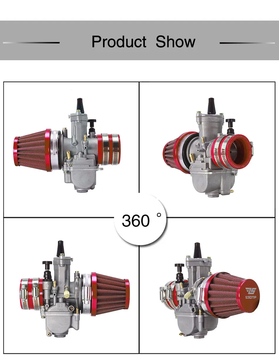 ZSDTRP PWK21 24 26 28 30 32 34 мотоцикл Карбюратор с воздушным фильтром адаптер 50cc 90cc 110cc 125cc ATV Dirt Bike Go Kart Carb