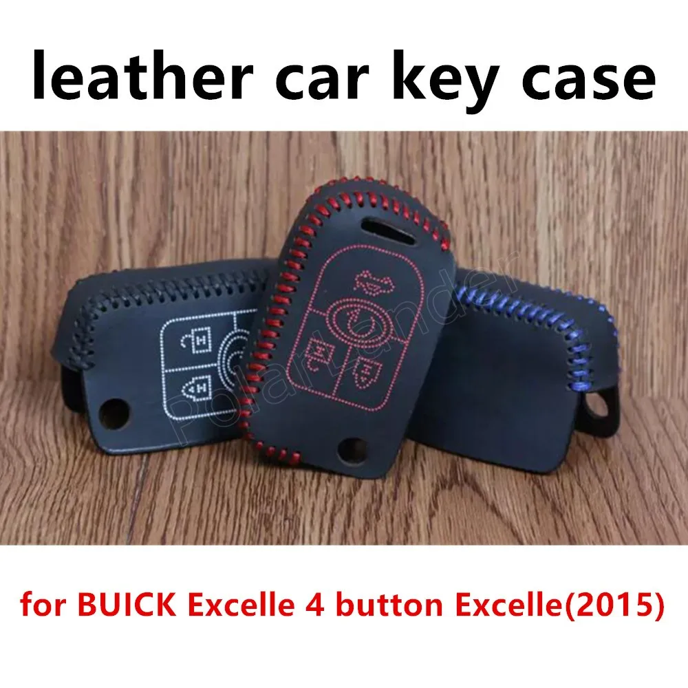 Only Red car key case Genuine quality leather sewing Hand car key cover