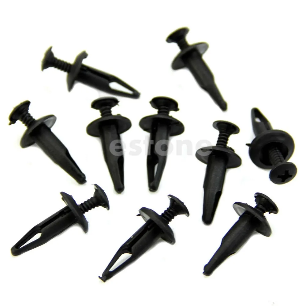 

10Pcs Car Plastic Push Type Rivet Retainer Fastener Bumper Pin Clips for Ford