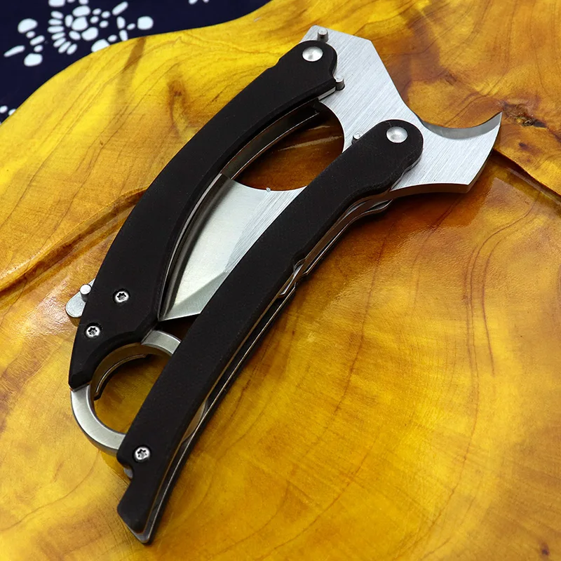 Многофункциональный складной тактический топор karambit для кемпинга G10 ручка
