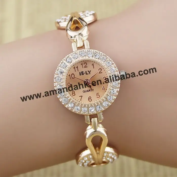 

100pcs/lot E-LY 007 Wholesale Bracelet Watch Ladies Alloy Quartz Rose Gold Watches Hot Sale Bangle Women's Wrist Watch
