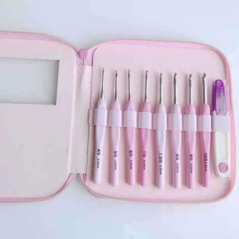 

Knitting Tool for Knitting Skillful Sweater Soft Handle Hook Needle Set of 8 PU Packaging Belt Accessories