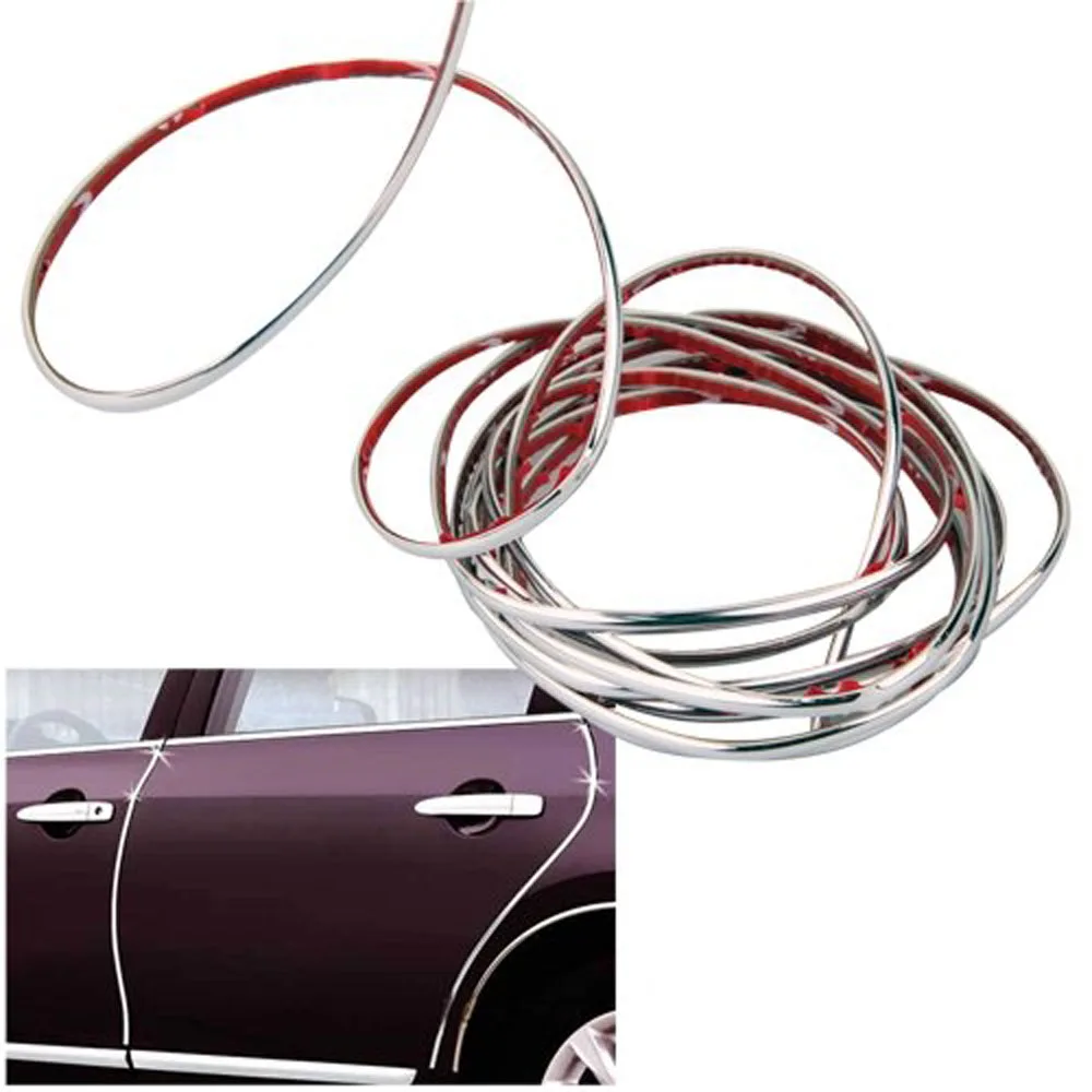 EDFY 3 м Серебряная Автомобильная решетка, наружная хромированная отделка, декоративная литьевая отделка, полоса 4 мм