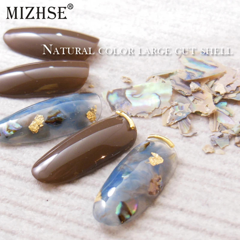 

MIZHSE Pearl Light Natural Nail SeaShell Slices Particle Crushed Shell 3 Colors Manicure Nail Art Gel DIY Decoration Accessories