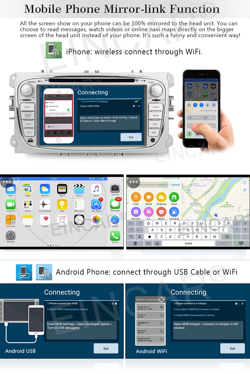 Sale 7" Double 2Din Radio In Dash GPS Car Stereo DVD Player For Ford Focus Mondeo 2