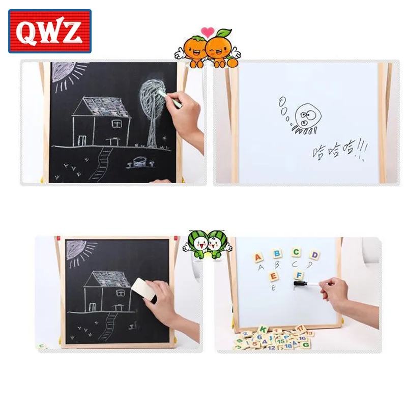 QWZ деревянная многофункциональная детская головоломка, арифметическая магнитная доска для рисования, доска для обучения, развивающие игрушки, подарки для детей