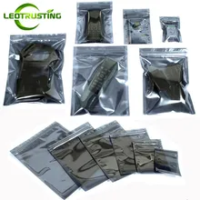 Leotrusting 100 pces anti estático blindagem zip lock saco esd anti-estático instrumento pacote saco auto selo acessórios eletrônicos sacos