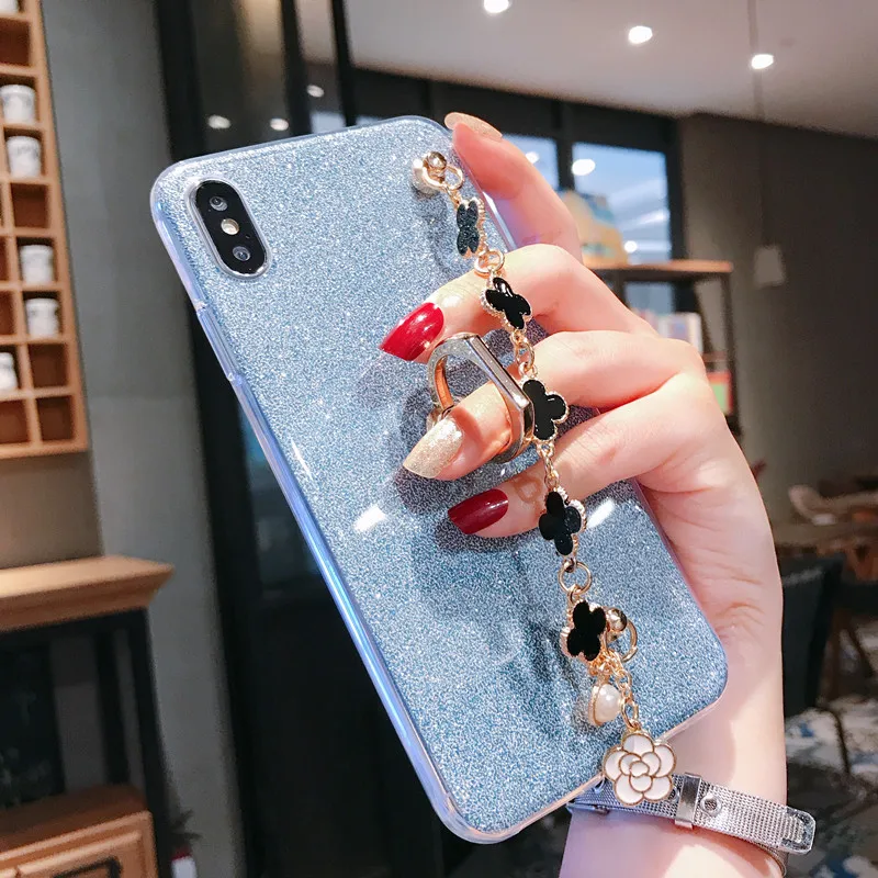 Шикарные чехлы для huawei Y9 Y7 Pro Y6 Prime Y5 Y3 ii Bling Ring Clover Чехлы бампер - Цвет: Blue in Clover