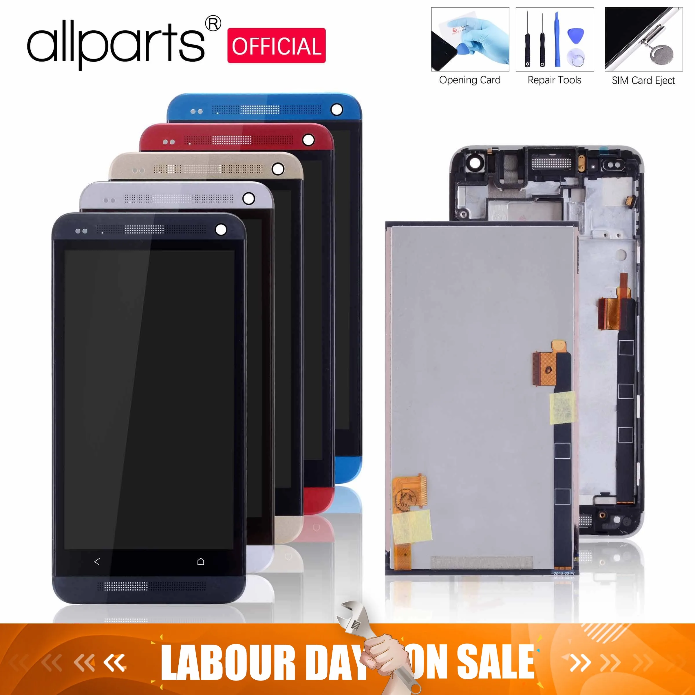 

Original 801e Single SIM 4.7'' for HTC One M7 Display LCD Touch Screen Digitizer Assembly with Frame For HTC One M7 LCD