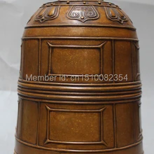 1" Китайский Тибетский Буддизм Чистая Бронзовый Дракон Храм Чжун Белл Скульптура