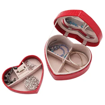 

Heart Shape Jewelry Display Box Pu Leather Portable Box Gift Jewelery Storage Organizer Detachable Display Box 1Pcs