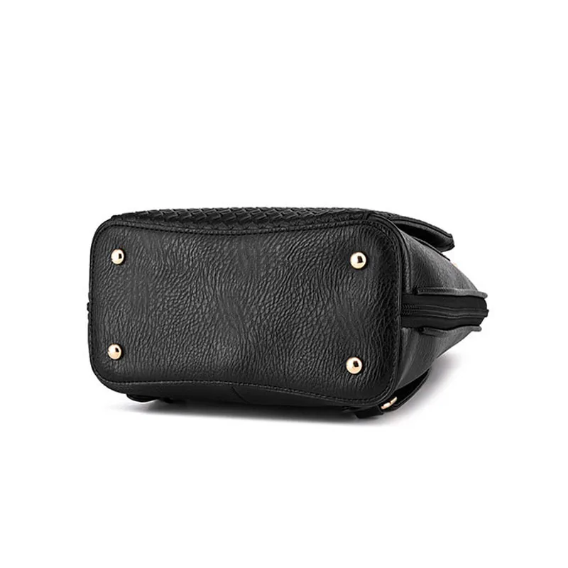 Las mujeres mochila De Cuero Negro de mochilas para chicas adolescentes de plata de alta calidad bolso de la PU de moda mochila XA815H