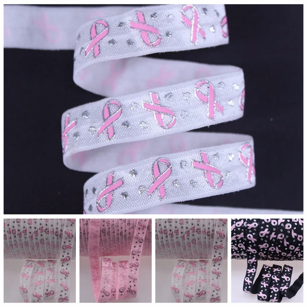 

3 colors 5/8" silver foil FOE fold over elastic AIDS cancer health awareness pls give color name when place
